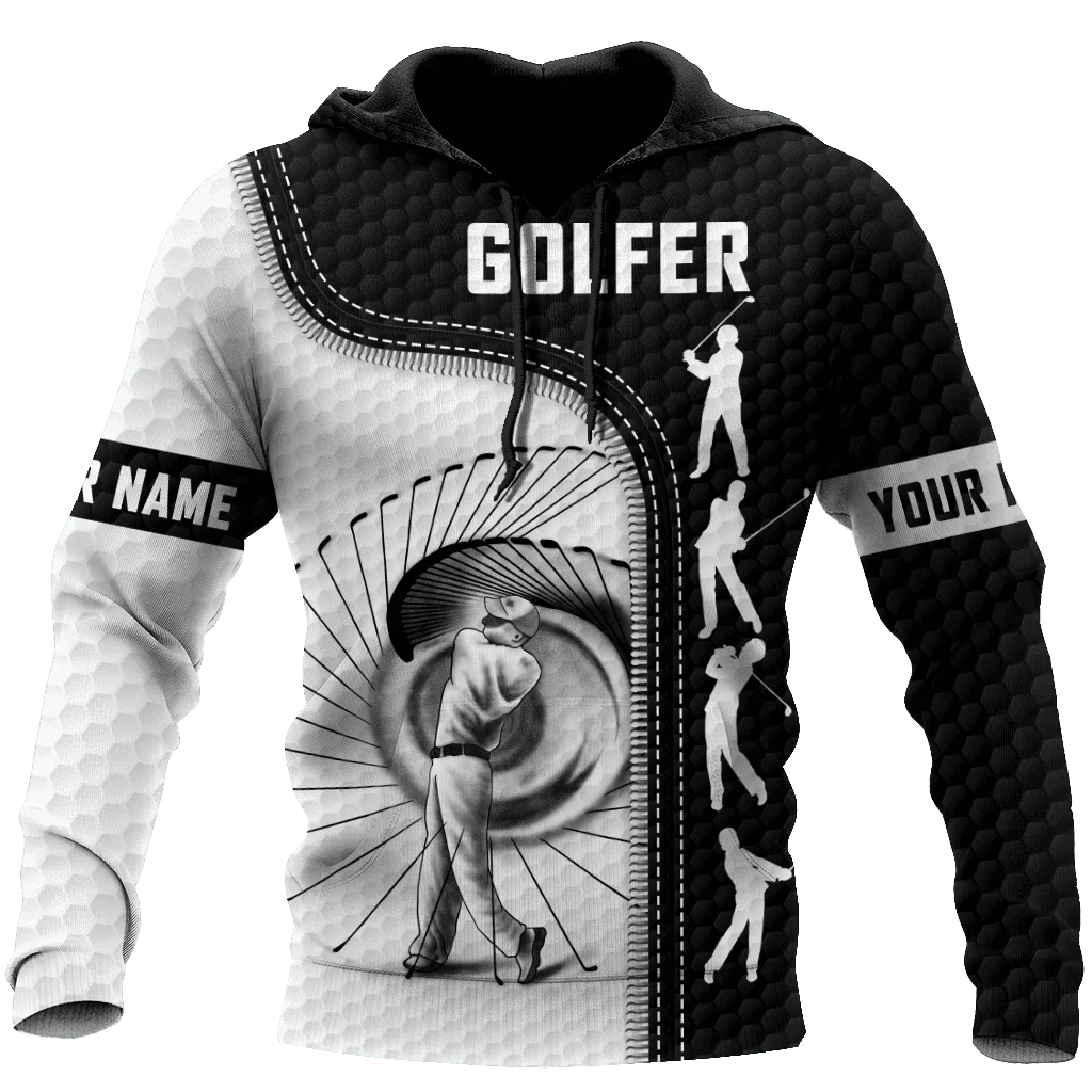 Golfer Swing Custom Name Golf Polo Shirt, Golf Apparel, Golf Gift For Men