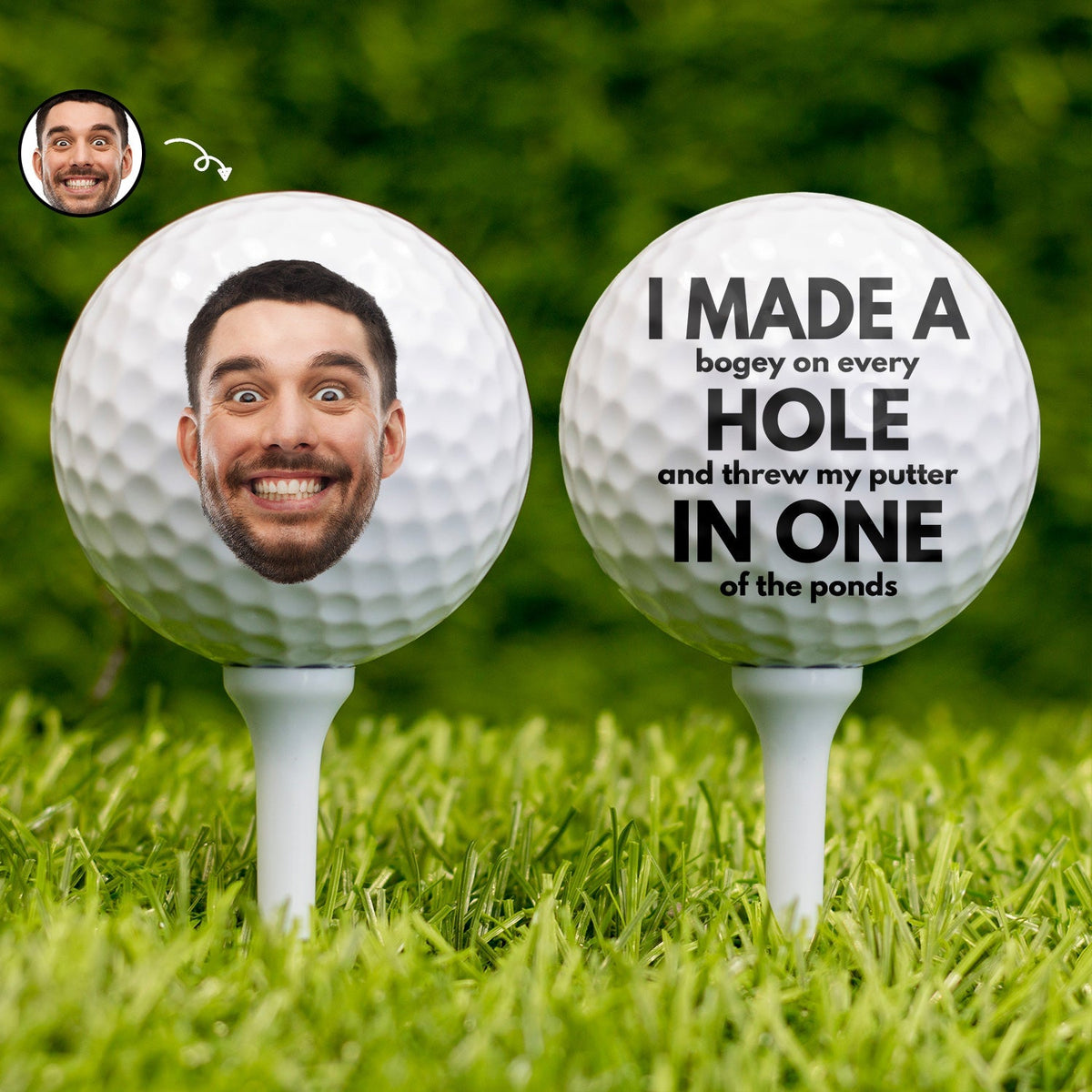 I Made A Bogey On Every Hole Custom Golf Balls With Picture, Gift For Dad, Gift For Golfer