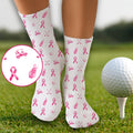 Breast Cancer Pink Ribbon Golf Socks, Christmas Golf Gift, Gifts For Golf Lovers, Golfing Apparel