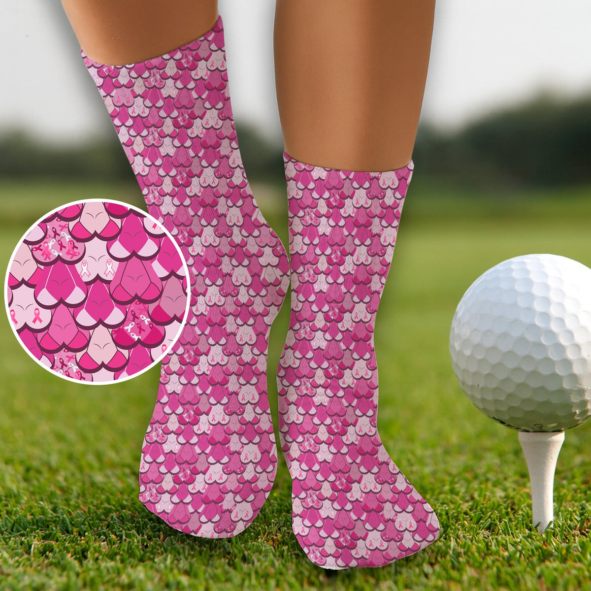 Funny Pink Golf Socks, Golf Socks For Men, Golf Socks For Women, Christmas Golf Gift