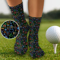 Neon Christmas Retro Style Golf Socks, Christmas Golf Gift, Gifts For Golf Lovers