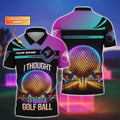 I Thought It Was A Golf Ball Custom Golf Polo Shirt, Gift For Golfers, Golf Gift Ideas, Funny Golf Shirt