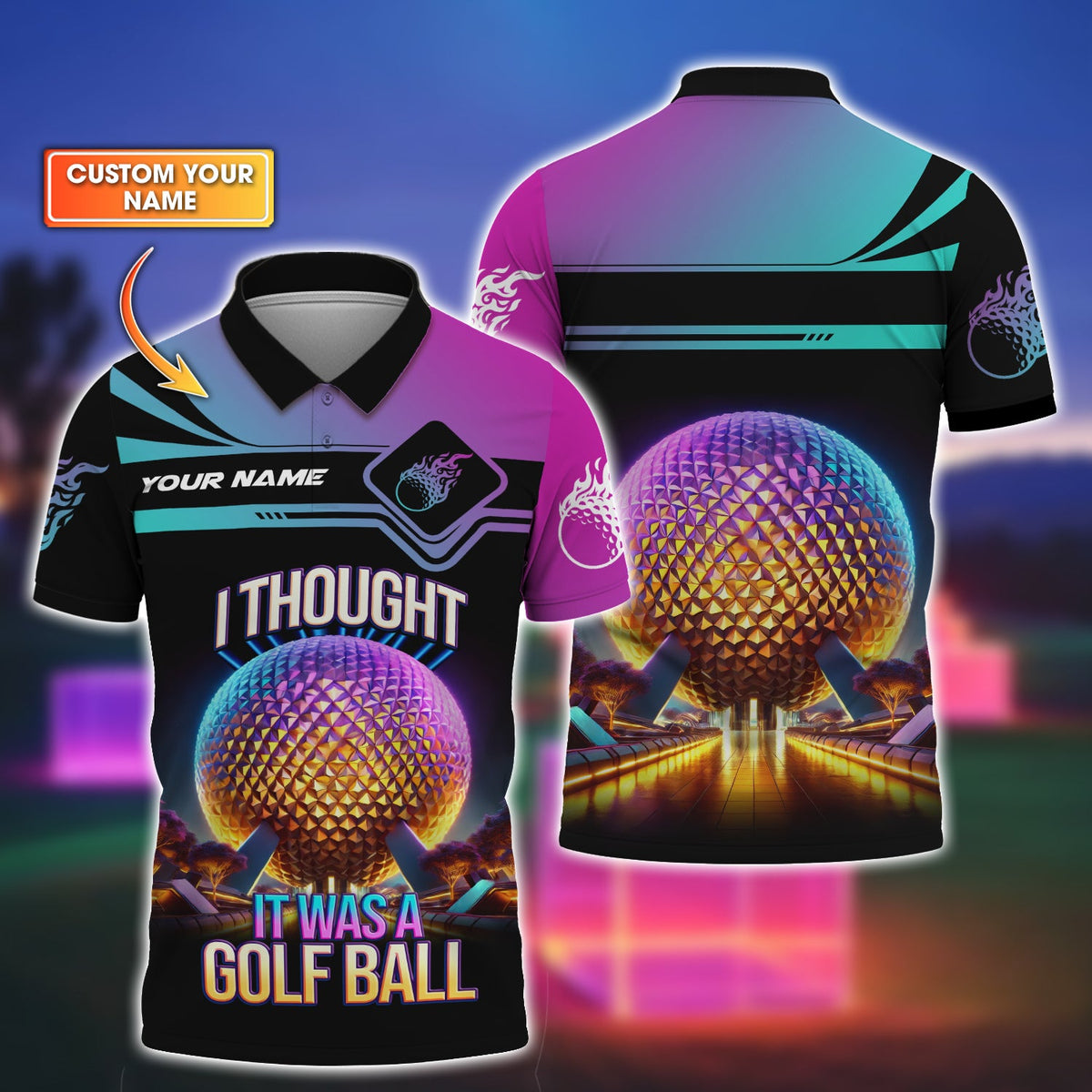 I Thought It Was A Golf Ball Custom Golf Polo Shirt, Gift For Golfers, Golf Gift Ideas, Funny Golf Shirt