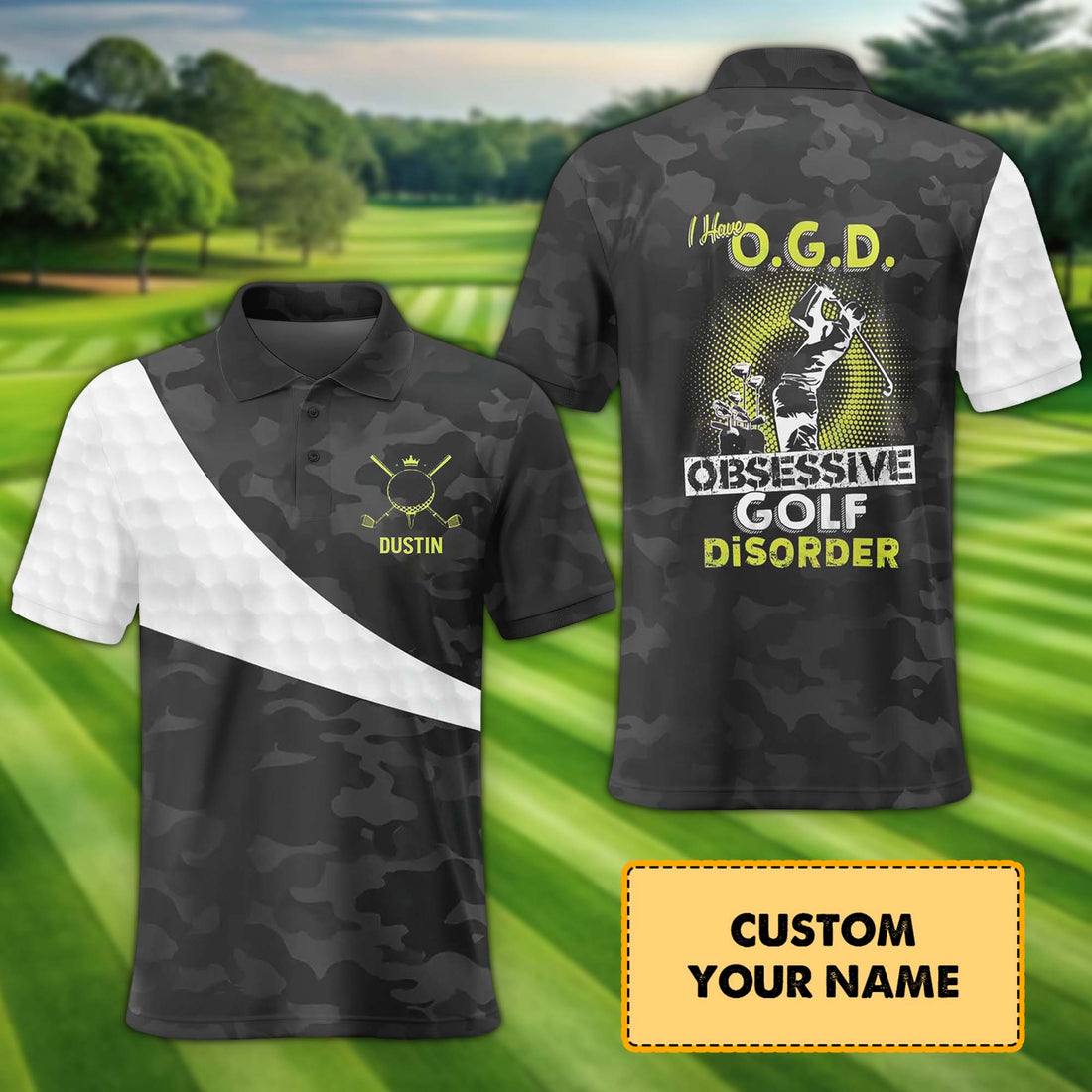 Obsessive Golf Disorder Personalized Name 3D Golf Polo Shirt, Golf Shirt, Gift For Golfers