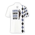 Swing Swear Drink Repeat Custom Name Golf Polo Shirt, Golf Shirt, Gift For Golfers