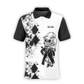 Swing Swear Repeat Skull Golf Shirt, Custom Name Polo Shirt, Present For Golfer