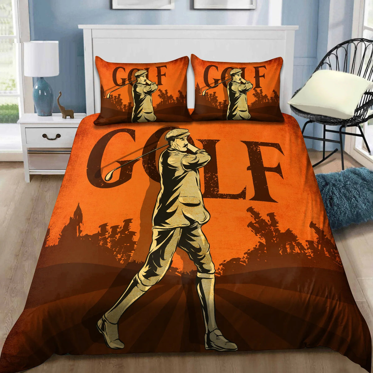 Golf Swing Sports Themed Bedding Sets, Sports Themed Bedroom Decor, Bedroom Decor