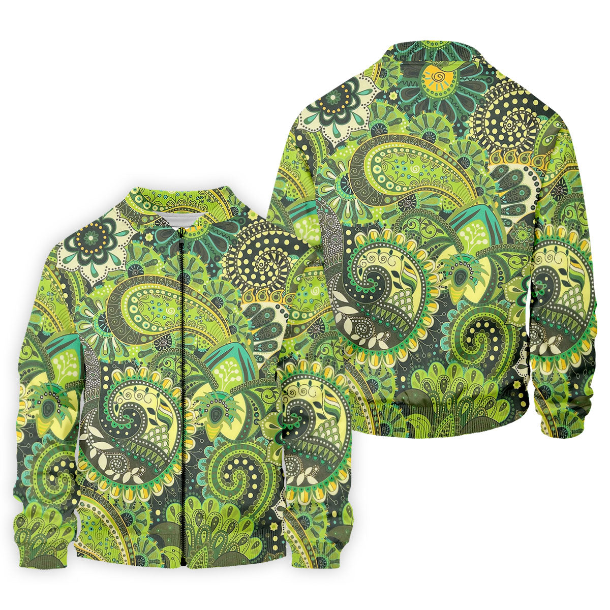 Paisley Print Green Golf Shirt, Golf Tops For Men, Polo Shirts For Men, Golf Shirts For Men