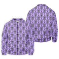Purple Demon Face And Bat Halloween Polo Shirt, Golf Shirts For Men, Mens Golf Apparel