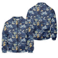Navy Palm Tropical Hawaiian Vibe Golf Tops For Men, Golf Shirts For Men, Golf Gift For Men