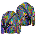 Rainbow Neon LGBT Support Zebra Pattern Golf Tops For Men, Pride Month Golf Shirts For Men