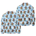 Funny Surfing Santa Bigfoot Christmas Polo Shirt, Mens Golf Polo, Hawaiian Golf Shirt