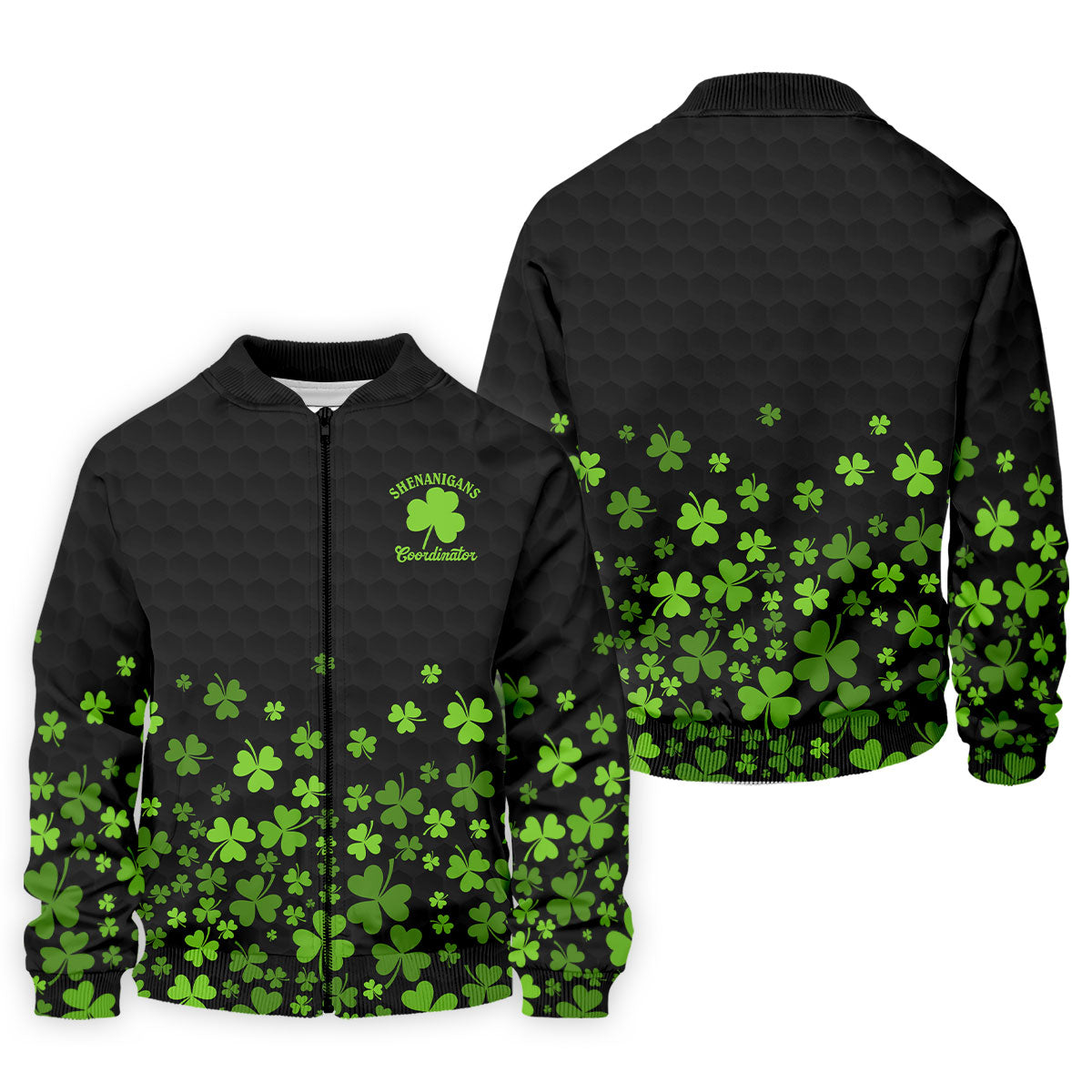 Shenanigans Coordinator Golf Ball Pattern St Patrick Day Black Golf Shirt, Golf Tops For Men, Golf Shirts For Men