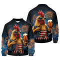 Rooster Beer USA Patriotic Hawaiian Golf Shirt, 250th Anniversary Tropical Vibe Men's Golf Shirt