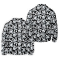 Black And White Pattern Tropical Hawaiian Golf Shirt, Summer Theme Golf Shirts For Men