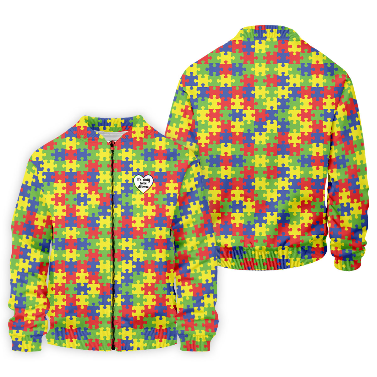 It's Okay To Be Different Autism Puzzle Golf Tops For Men, Autism Awareness Colors Golf Shirts For Men