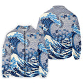 Japanese Wave Cat Hawaiian Golf Shirt, Golf Shirts For Men, Mens Golf Apparel