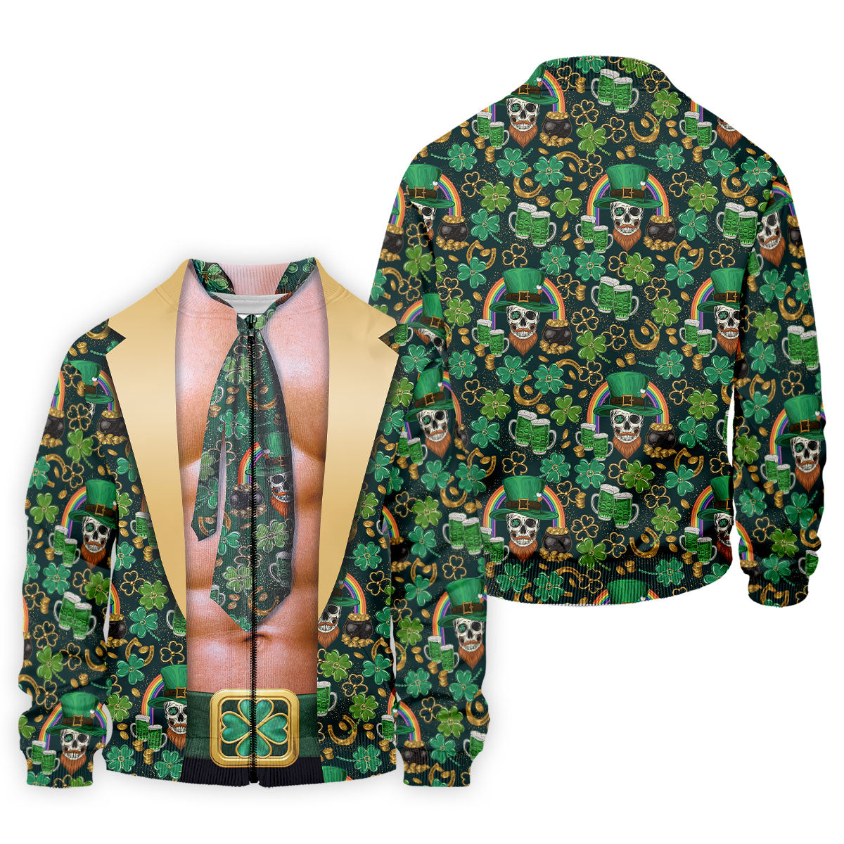 Funny Costume Shamrock St Patrick's Day Golf Shirt, Performance Golf Shirt, Polo Shirts For Men