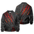 Red Claw Marks Hawaiian Golf Shirt, Scratch Print Men's Golf Shirt, Polo Shirts For Men