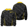 Abstract Triangle Black Yellow Golf Tops For Men, Father's Day Golf Gift, Polo Shirts For Men