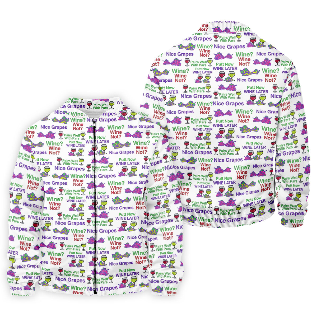 Wine Lover Golf Shirt, Grape Humor Print, Golf Shirts For Men
