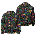 Neon Shark And Cocktail Pattern Hawaiian Golf Shirt, Men's Golf Shirt, Polo Shirts For Men