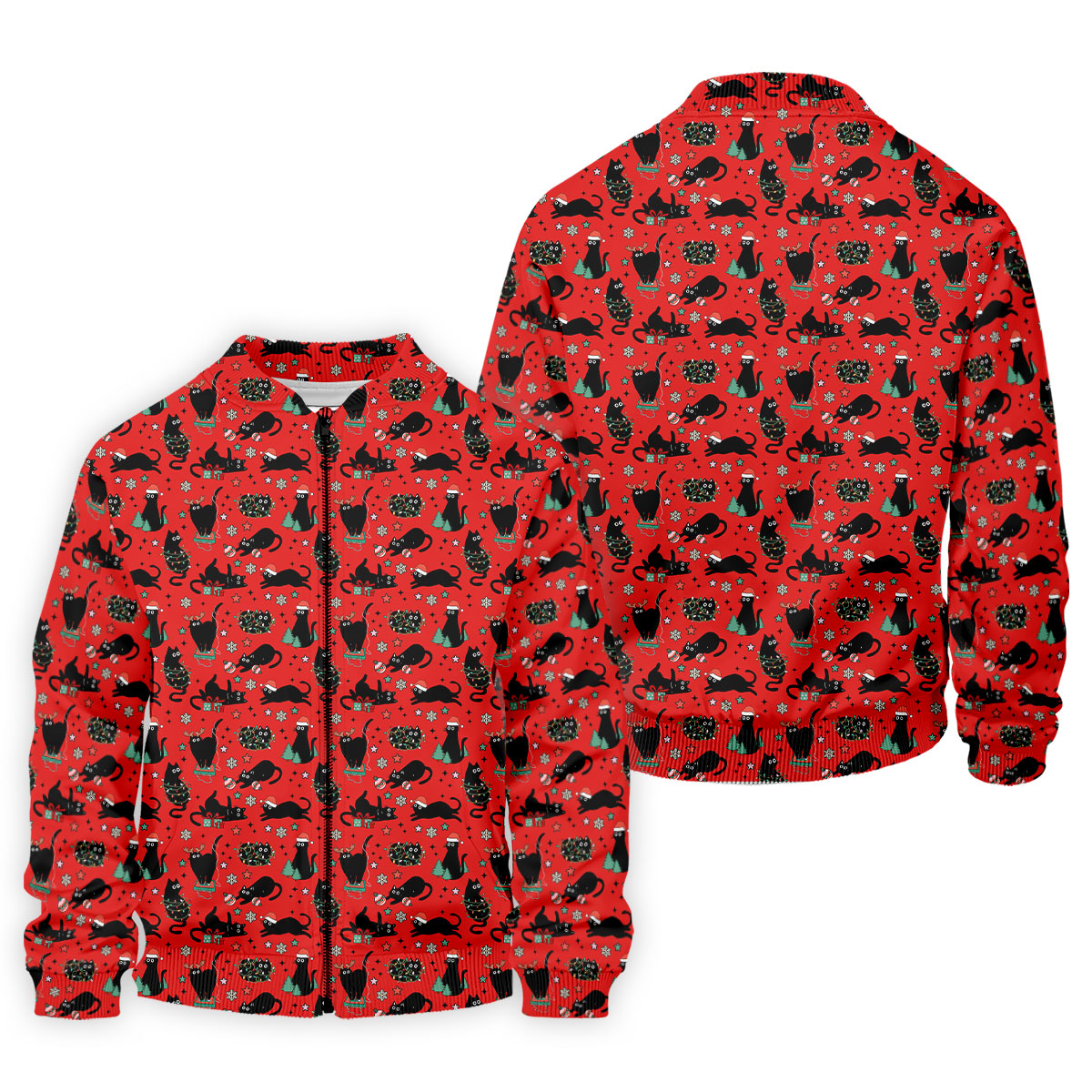Xmas Black Cat Red Golf Shirt, Polo Shirts For Men, Christmas Golf Shirt, Golf Gift For Men, Christmas Golf Gift