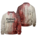 Bloody Problem Solved Men's Golf Shirts, Halloween Golf Shirt, Halloween Theme Shirts, Fun Golf Shirts For Mens