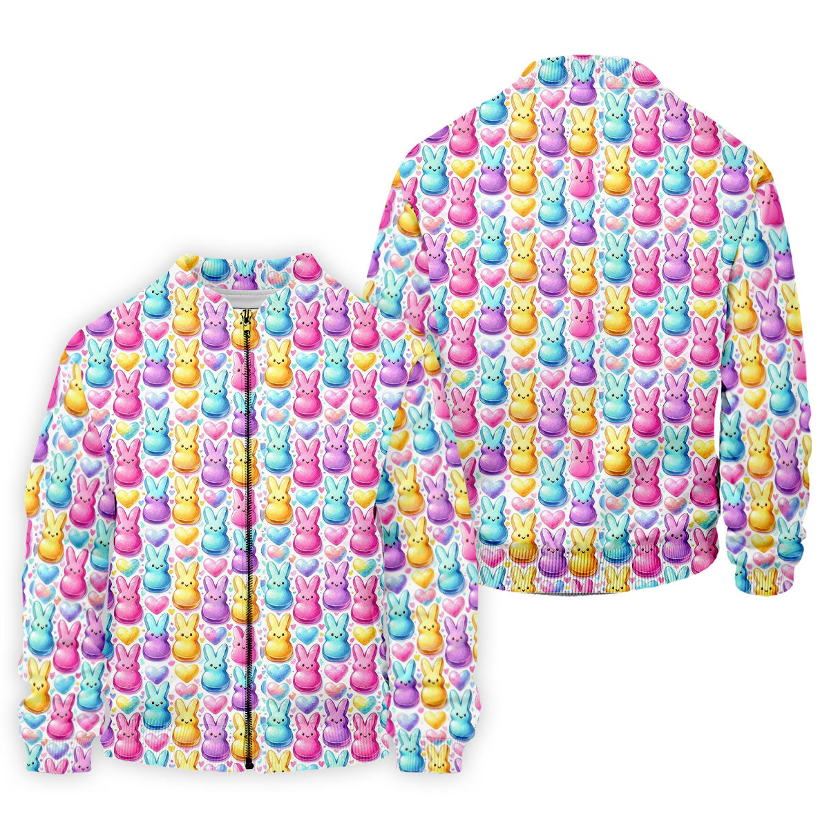 Easter Bunny Jelly Effect Seamless Pattern Golf Shirts For Men, Men's Funny Golf Shirts, Polo Shirts For Men