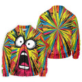 Screaming Face Colorful Retro Hawaiian Golf Shirt, Men's Funny Golf Shirts
