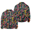 Dark Tropical Disc Golf Basket Polo Shirt, Printed Golf Shirts, Golf Apparel For Men
