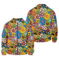 Multicolor Retro Flower Power Golf Shirt, Mens Golf Polo, Hawaiian Golf Shirt, Golf Apparel For Men