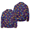 Retro Rooster Golf Shirt, Colorful Country Pattern Polo, Polo Shirts For Men