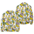 Cartoon Banana Characters On Tropical Island Hawaiian Golf Polo, Golf Tops For Men, Golfing Apparel