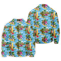 Hawaiian T Rex Surfboard Beach Hawaiian Golf Shirt, Mens Golf Polo, Printed Golf Shirts