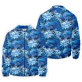 Blue Tropical Hibiscus Floral Golf Shirt, Mens Polo Shirts, Golf Apparel For Men
