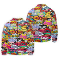 Comic Pop Art Golf Shirt, Retro Speech Bubble Pattern, Polo Shirts For Men
