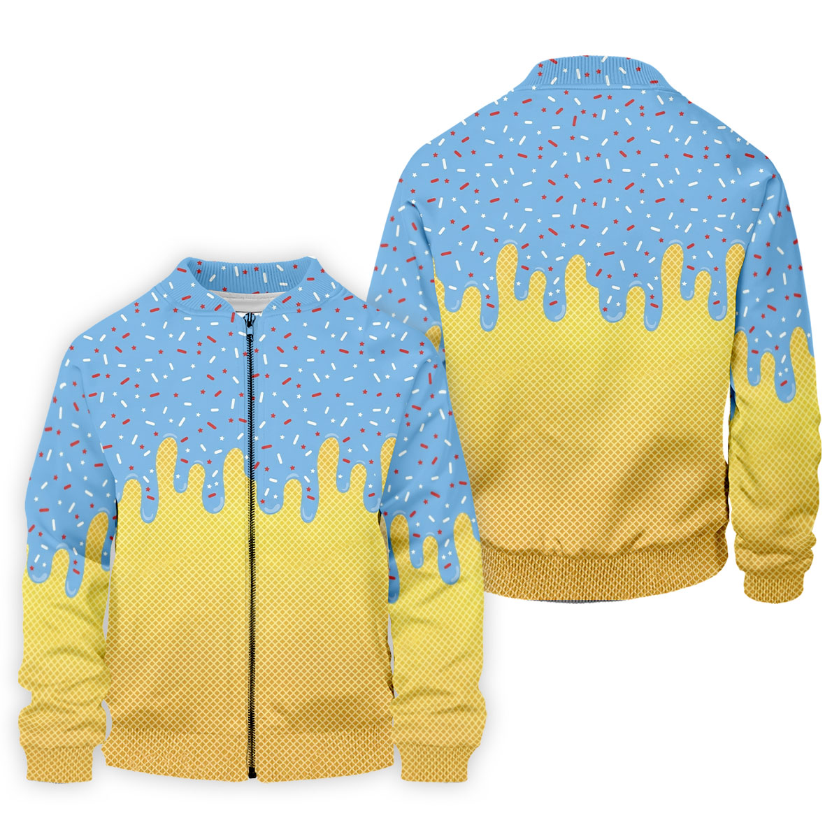 Ice Cream Pattern Hawaiian Golf Shirt, Summer Vibe Men's Golf Shirt, Polo Shirts For Men
