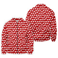 White And Red Heart Pattern Golf Tops For Men, Valentine Golf Gift, Polo Shirts For Men, Golf Gift For Men