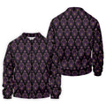 Purple Haunted Demon Faces Halloween Polo Shirt, Printed Golf Shirts, Golf Apparel For Men