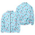 Light Blue Flamingo Pattern Golf Polo Shirt, Men's Golf Shirt, Golf Polo Shirts For Men