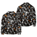 Halloween Pumpkin Skeleton Pattern Golf Polo Shirt, Hawaiian Golf Shirt, Mens Golf Apparel