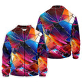 Colorful Broken Glass Abstract Golf Polo Shirt, Golf Shirts For Men, Printed Golf Shirts