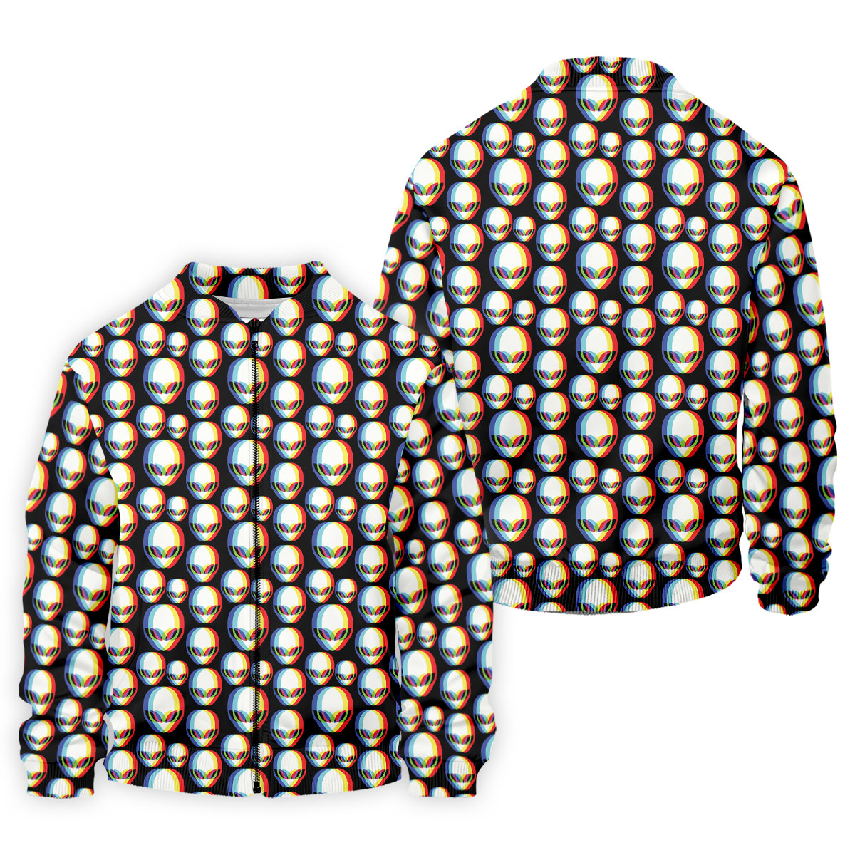 Retro Alien Head Pattern Golf Shirt, Men’s Golf Shirt, Golf Polo Shirts For Men