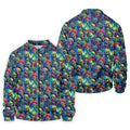 Colorful Zombie Head Pattern Halloween Golf Polo Shirt, Mens Golf Polo, Golf Shirts For Men