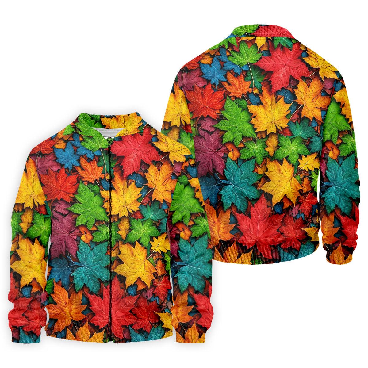 Vibrant Maple Leaf Autumn Forest Hawaiian Golf Polo, Golf Tops For Men, Golfing Apparel
