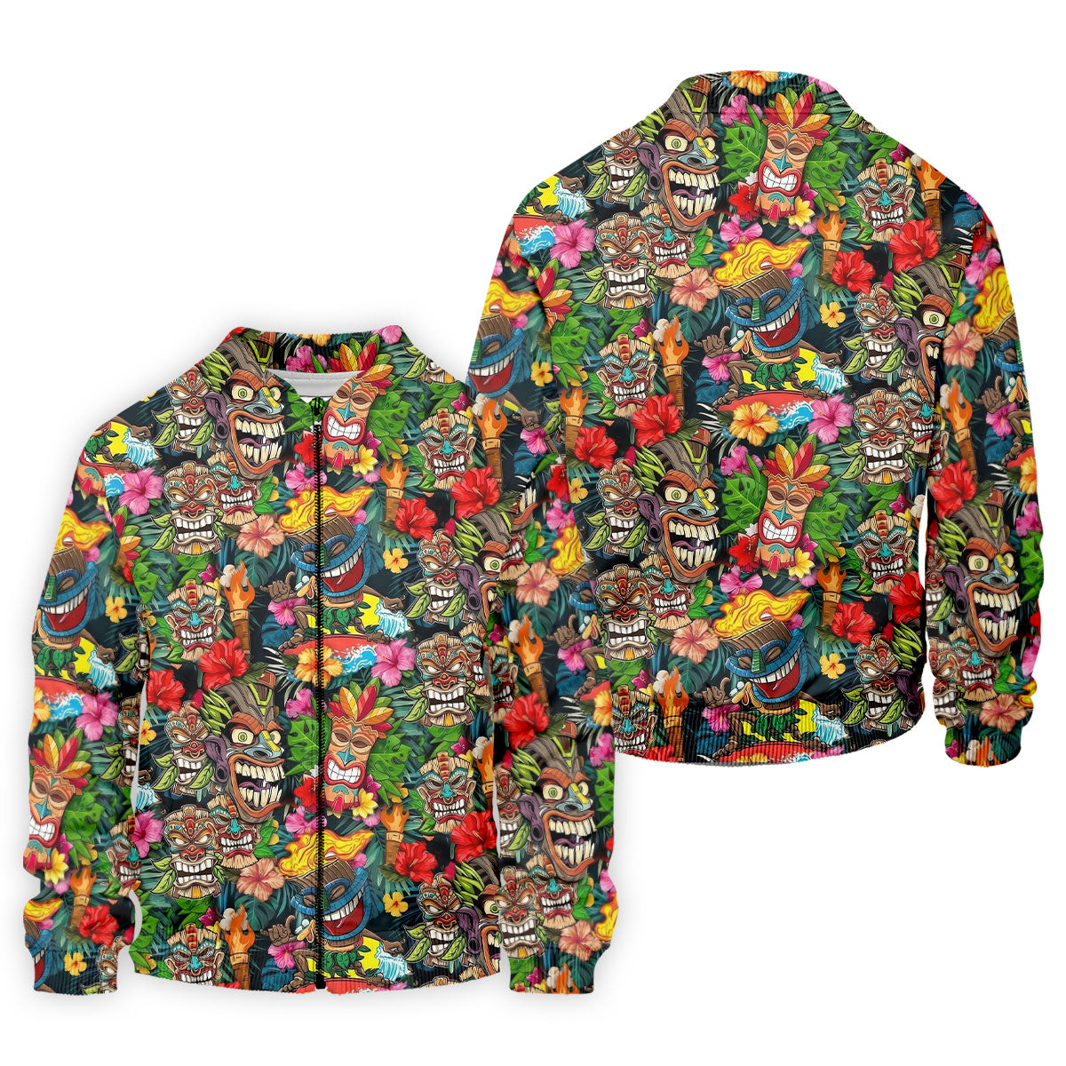 Hawaiian Tiki Tropical Floral Golf Shirts For Men, Polo Shirts For Men, Golfing Apparel
