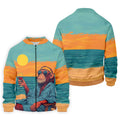 Monkey Gentleman Sunset Coast Hawaiian Golf Shirt, Men's Golf Shirt, Polo Shirts For Men