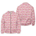 Pink Xmas Tree Santa Claus Pattern Christmas Golf Shirt, Polo Shirts For Men, Golf Gift For Men