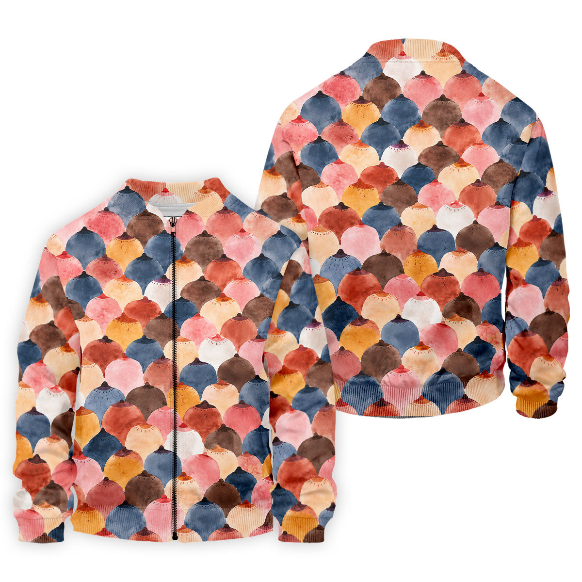 Colorful Watercolor Shell Pattern Golf Shirt, Golf Shirts For Men, Men's Golf Shirt, Polo Shirts For Men